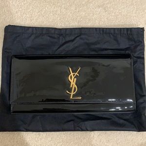 Saint Laurent Kate Clutch Patent Black